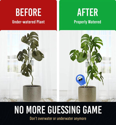 Soil Moisture Meter For Plants No Guesswork Quick Accurate Hydrometer For Indoor Houseplants And Outdoor Gardens Stop Overwatering With Easy Fast Water Readings And Real Time Soil Moisture Levels, blue analog probe in potted plant