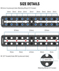 Size diagram of 9 Inch Vixen Style Dovetail Rail Plate with dual countersink slots for balancing gear, M6, 1/4, and 3/8 inch screws