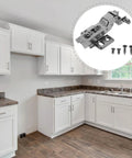 Kitchen with 4 Pack Aluminum Frame Cabinet Hinges in Black Finish With Hydraulic Soft Close And Stainless Steel Silent Kitchen Door Hinges Concealed Hardware For Frameless Cabinets Upgrade in inset