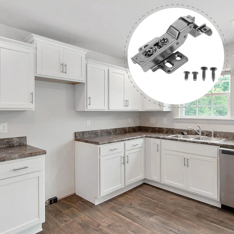Kitchen with 4 Pack Aluminum Frame Cabinet Hinges in Black Finish With Hydraulic Soft Close And Stainless Steel Silent Kitchen Door Hinges Concealed Hardware For Frameless Cabinets Upgrade in inset