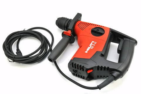 Beast 120V Rotary Hammer Drill Kit TE 7-C with D-Grip, ergonomic handle, attached power cord, for concrete drilling and chiseling.