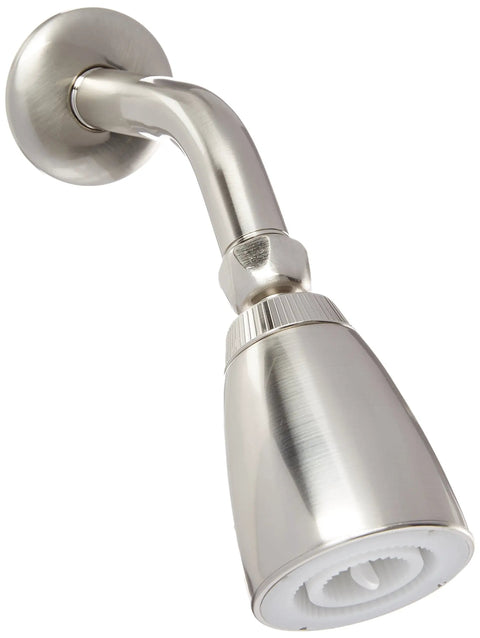 Satin nickel shower head from Three Handle Tub And Shower Faucet With Five Inch Spout Reach Satin Nickel Finish Easy Install Washerless Cartridge 1.8 GPM Shower Flow Durable Bath Fixture For Modern And Traditional Homes