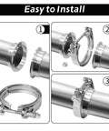 Installation steps for 5 Inch Stainless Steel 304 V Band Clamp For Exhaust Flanges, Durable Bolt Style V Band Clamp With Corrosion Resistant Design