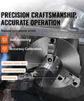 Three Jaw Self Centering Lathe Chuck 8 Inch with precision calibration and self-centering features in operation