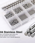 550 Piece Stainless Steel Precision Bearing Balls Kit With 11 Sizes From 0.5mm To 5.5mm For Bike Bearings And DIY Repair Projects A Handy Gearhead Ball Set For Small Mechanical Jobs. 304 stainless steel bearing balls in sorted plastic tray