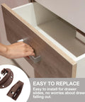 Plastic Center Mount Drawer Track Guides Replacement Kit With Screws showing installation in wooden drawer.