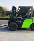 Electric Pallet Stacker Heavy Duty Forklift 1 To 3 Ton Capacity Compact Design For Supermarket And Warehouse Logistics Material Handling side view on road.