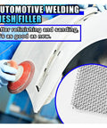 10-Piece Stainless Steel Welding Mesh Kit For Thermoplastic Repair shown with car bumper repair process and mesh detail inset.