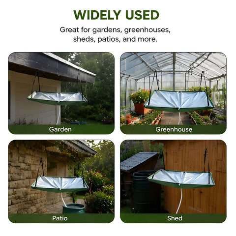Heavy Duty 40x20 Inch Rainwater Catchment Mat With 3 Foot Hose Portable Oxford Cloth Harvesting Tarp in different settings