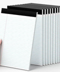 Close-up of 12 Pack Legal Pads 8.5 By 11.75 College Ruled Notepads White Paper Perforated Writing Pads With 30 Sheets Narrow Ruled