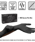 Level 3 Nitrile Gloves For Pro Work, Heavy Duty Disposable, Latex Free, Snug Fit, Box of 100 with textured fingertips in use