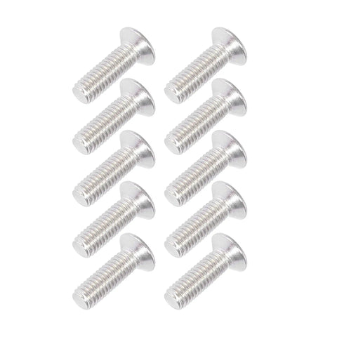 30Pcs M6x1 Aluminum Alloy Bumper Mudguard Screws Set Bold Orange Universal Car And Motorcycle Dress Up Bolts For Bumpers Headlights License Plates And Engine Bay Accessories, silver threaded screws