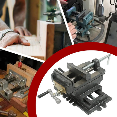 5 Inch Cross Slide Drill Press Vise 2 Way X Y Heavy Duty Clamp Machine Pro Grade Cast Iron Workhorse used for precise drilling and milling