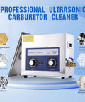 Heavy Duty 6.5L Ultrasonic Cleaner With Heater And Timer 180W Stainless Steel Bath Delivers 40KHz Deep Cleaning for various uses.