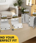 Expandable Offset Door Hinge Set 4 Inch Ball Bearing Hinges With Five Eighth Inch Radius Swing Clear Adds 2 Inches