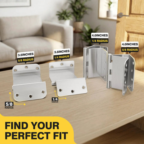 Expandable Offset Door Hinge Set 4 Inch Ball Bearing Hinges With Five Eighth Inch Radius Swing Clear Adds 2 Inches