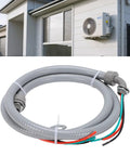 Heavy Duty Half Inch Liquid Tight Flexible Conduit Whips With 6 Foot 10 AWG 3 Wire Copper Cables For Outdoor Air Conditioning Units shown in installation.