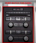 Car dashboard detailing Ford F 150 Dash Kit for car radio installation, designed for compatibility, emphasizing fit and style.