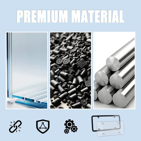 Materials used in Two Pack Car License Plate Frames And License Plate Protector Kit With Waterproof Covers Built To Last Tough As Nails Durable Frame Protectors With Screws Caps For All Weather Protection.
