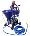 gonana need this badass dual-power polyurethane foam spray machine for waterproof paint put application with 50 liter hopper capacity 220V high pressure atomizer, blue with hose.