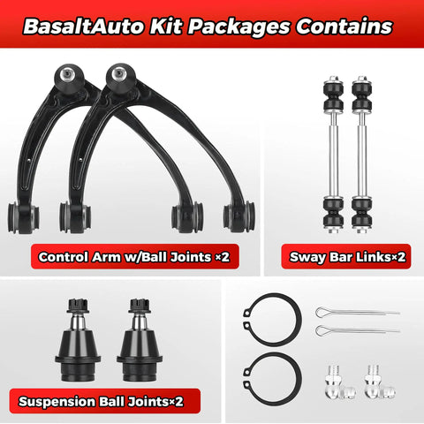 6-Piece Front Upper Control Arm Kit With Lower Ball Joints And Sway Bar Links K80669 K80670 K6541 K700432 For Cadillac Escalade, Silverado, Suburban 1500, Tahoe, Sierra 1500, Yukon 2007-2013 installed parts