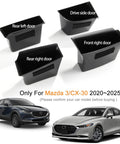 4 Piece Mazda 3 CX30 Door Grab Handle Set With Armrest Cover And Storage Organizer Tray Slick Fit Left Hand Drive Only