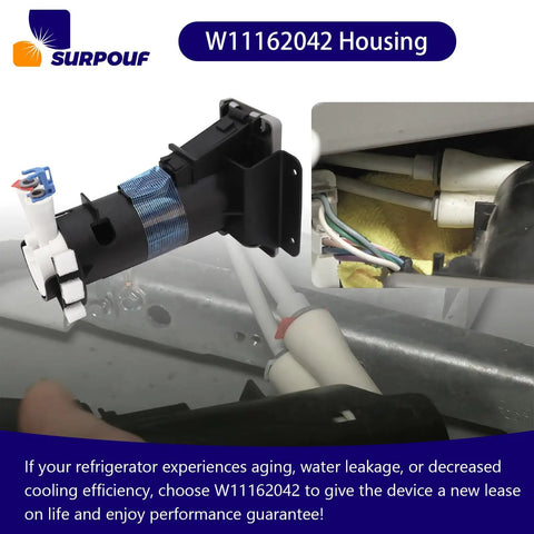 Refrigerator Filter Housing Replacement For Whirlpool Kenmore And Maytag W11162042 black plastic housing installed inside refrigerator