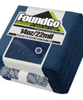 Heavy Duty Canvas Tarp 8 By 10 Feet Water Resistant With Grommets UV Resistant 22 Mil Tarpaulin 14 Oz Durable Cloth Cover For Car Roof Boat Camp Canopy And Woodpile With Ropes package showing folded tarp and rope