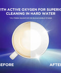 Quantum Hard Water Dishwasher Detergent Tablets Deliver Superior Cleaning In Hard Water With Oxygen Boost on a cup