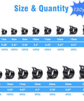 PEROMI 130pc spring band hose clamps set, 6–25mm, steel, black, front view