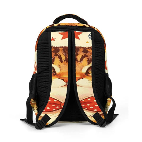 Printed Cat Theme Backpack For Everyday Use Dope Unisex Large Capacity Daypack With Durable Polyester Fabric And Smooth Zipper