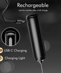 Usb Rechargeable Milk Frother Handheld 2 In 1 Dual Spring Whisk Electric Frother Wand with USB-C charging cable shown.