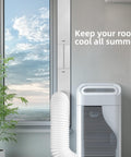 Installed Portable Air Conditioner Window Kit With Universal Seal For Sliding Or Vertical Windows Easy Install Includes 5.9 Inch Exhaust Hose