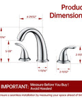 Two Handle Widespread Roman Tub Faucet With Valve Chrome Finish High Flow 12.16 GPM At 60 PSI with measurements