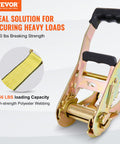2 Inch By 15 Foot Ratchet Straps Beefy Heavy Duty 4 Pack With Double J Hooks And Padded Handles, 5000 Lb Break Strength