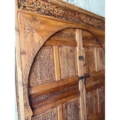 Hand Carved Barn Door With Classic Rustic Charm, Solid Wood Interior Door For Sliding Or Hinged Use, decorative carvings