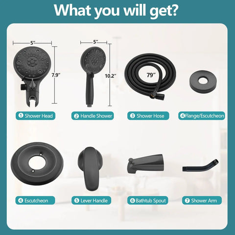 5 Inch Dual Shower Faucet Kit Compatible With Delta 13 And 14 Series Tub Trim Featuring Hella High Pressure Rain Showerhead And Handheld Sprayer In Matte Black Drip Easy Game Changer Upgrade Vibe For Bathroom Renovation Valve Not Included