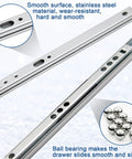Kickass Heavy Duty Dual Direction 8.4 Inch Drawer Slides With Butter Smooth Glides Zinc Plated Steel for tight cabinet fits, featuring ball bearings.