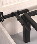 Universal Adjustable Headboard Brackets For Heavy Duty Steel Metal Bed Frame Extension Kit with movable design, attached to bed frame.