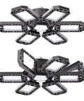 200W Deformable LED Garage Light With 6 Adjustable Panels, Ultra Bright, Black Finish, 2 Pack, Energy Saving Design