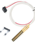 LP Thermopile sensor for pilot burner; brass probe with white braided cable, red stripe, and black connector