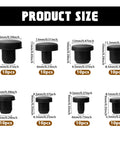 80 Piece Silicone Hole Plug Kit with 8 Sizes T Type Rubber Plugs for Round Holes Black High Temp Sealing Plugs for Powder Coating