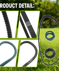 Three Piece Lawn Mower Deck Drive Belt Kit For Toro TimeMaster 30 Inch Deck 20199 20200 20975 belts displayed on lawn