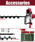 1500W Electric Post Hole Digger With 6 Inch And 4 Inch Augers, Reverse Function, Carry Bag, Durable Auger Bits for Fencing