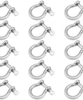 Tough As Nails 15 Pack 1/4 Inch 304 Stainless Steel Screw Pin Shackles arranged in two rows, ideal for rigging projects.