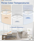 Low Profile 20 Inch Ceiling Fan With Light No Fuss Remote Control Dimmable LED 3000K 6000K Flush Mount Fandelier White 6 Speeds