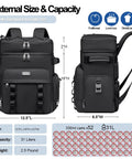Front and side view of Insulated Cooler Backpack With Leakproof Lining And Double Deck Design For Travel Camping Picnics And Beach Days 31L Holds 52 Cans Keeps Food Cold All Day Comfortable Everyday Use For Men And Women