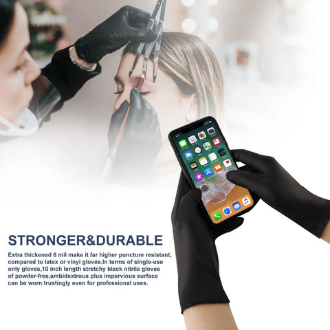 Disposable Nitrile Gloves, Powder Free, Latex Free, Household Cleaning Gloves Medium 100 Pack, Durable, Comfortable Fit, Ambidextrous