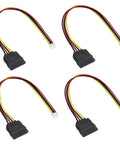 4Pack PH 2.0mm 4Pin to SATA15Pin Power Cable Adapter ITX Cord for Hard Drives, colorful set, black red yellow, 25cm length