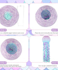Assembly guide for colorful jellyfish paper lanterns set of 6 in pink purple and blue hanging lanterns for mermaid theme.